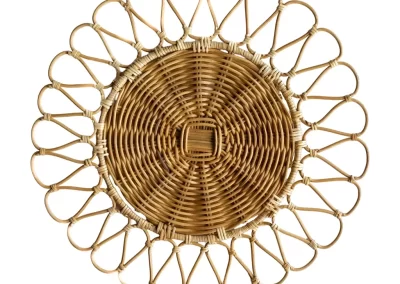 Rattan Placemat Petal Woven Wicker Straw Charger Plate